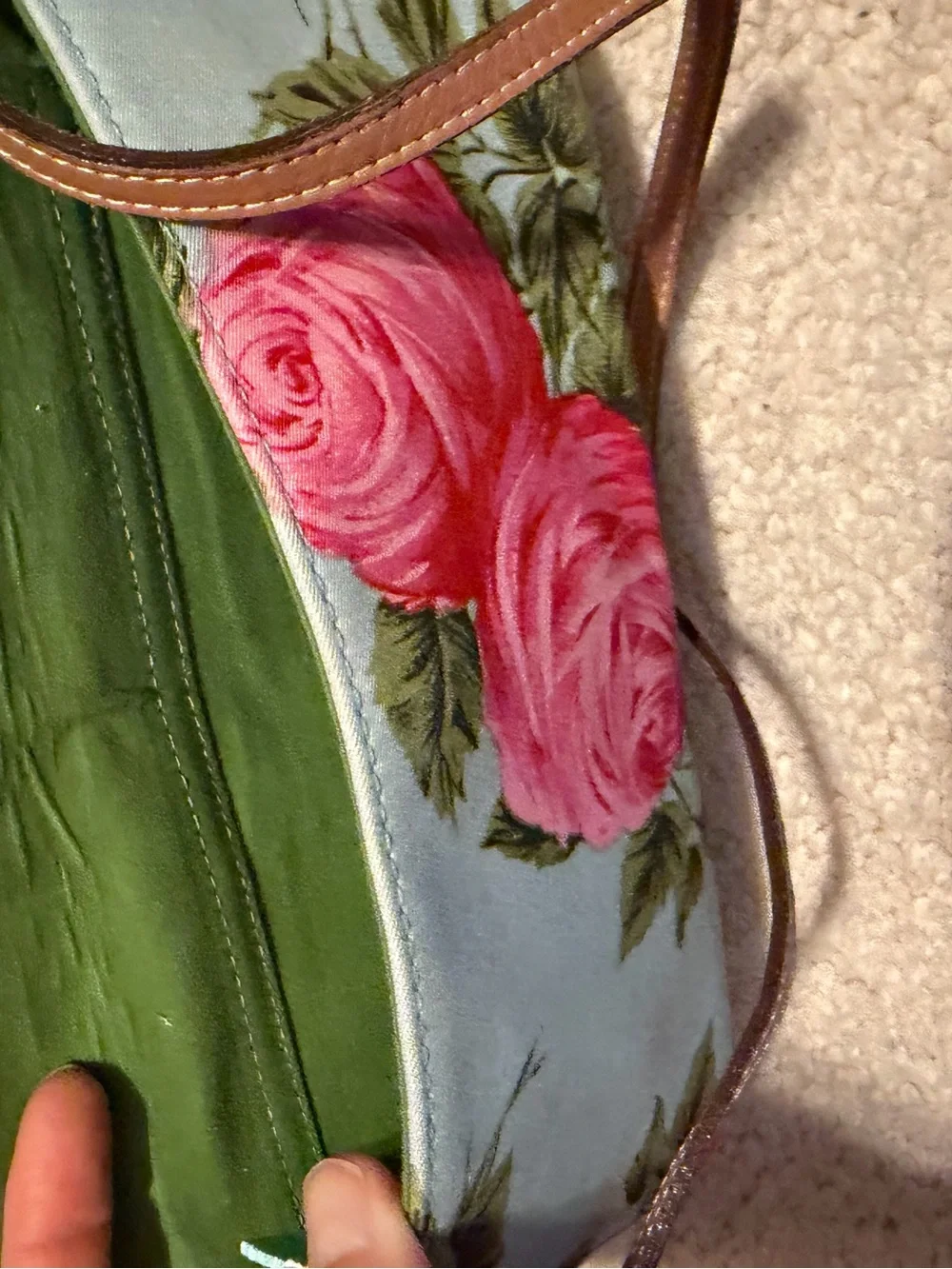 Kate spade Floral Pink Rose Crossbody Bag - Light Blue